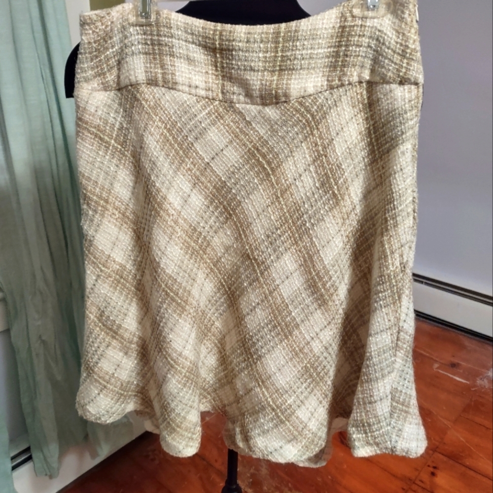 Merona super vintage tea length Acrylic Tweed Tartan Plaid skirt - Picture 5 of 6